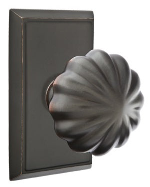 Emtek Melon Knob with Rectangular Rosette