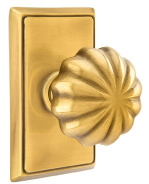 Emtek Melon Knob with Rectangular Rosette - French Antique