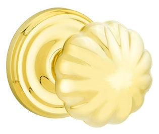 Emtek Melon Knob Regular Rosette - Polished Brass