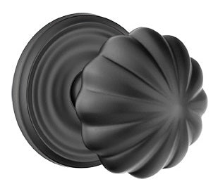 Emtek Melon Knob Regular Rosette - Flat Black