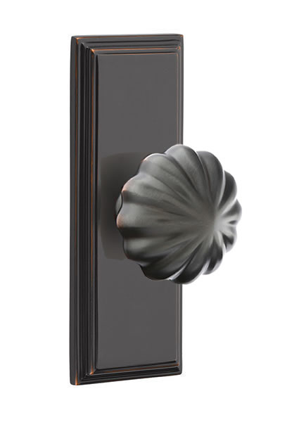 Emtek Melon Knob with 7 Inch Wilshire Sideplate