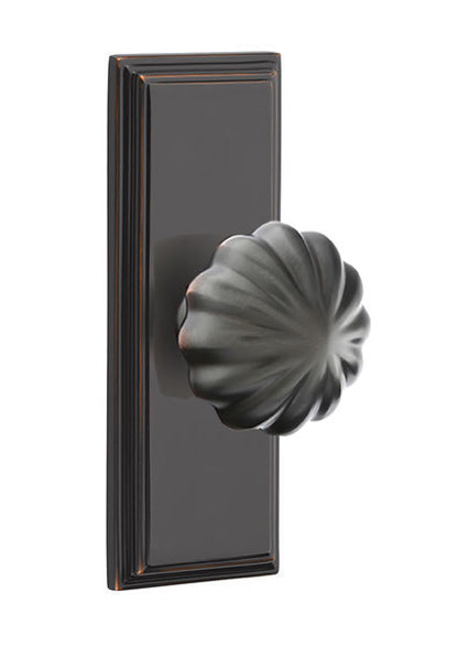 Emtek Melon Knob with 7 Inch Wilshire Sideplate