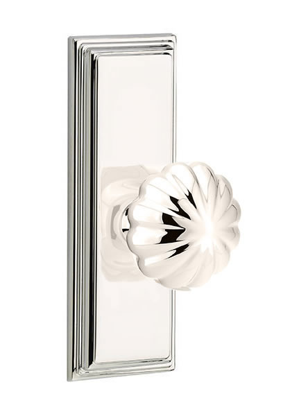 Emtek Melon Knob with Wilshire Sideplate