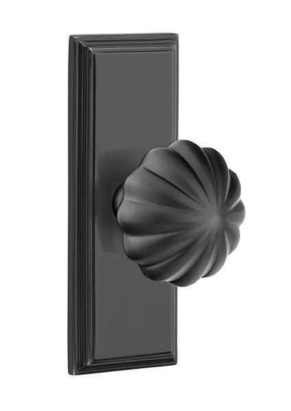 Emtek Melon Knob with 7 Inch Wilshire Sideplate