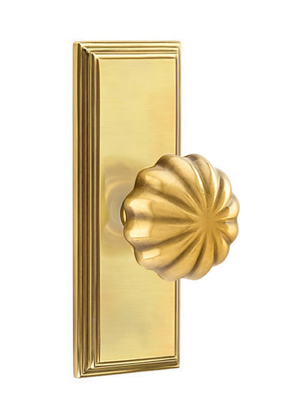 Emtek Melon Knob with 7 Inch Wilshire Sideplate