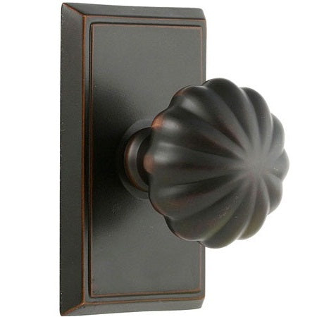 Emtek Melon Knob with Rectangular Rosette - Oil Rubbed Bronze