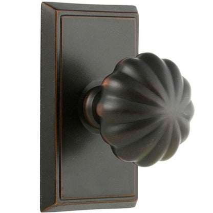 Emtek Melon Knob with Rectangular Rosette - Oil Rubbed Bronze