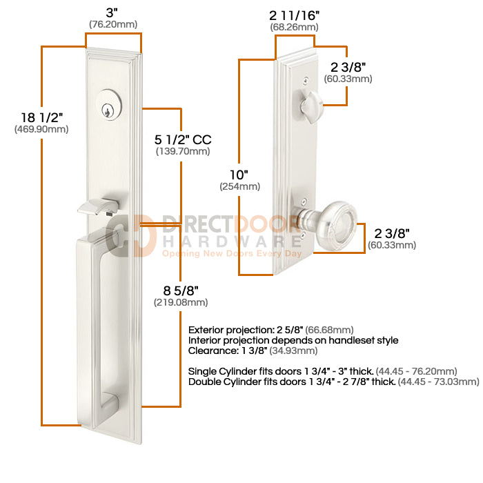 Emtek Melrose Entrance Handleset
