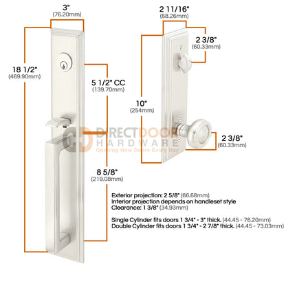 Emtek Melrose Entrance Handleset