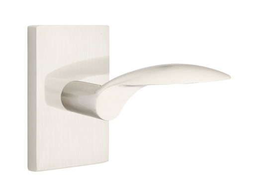Emtek Mercury Lever - Modern Rectangular Rosette - Satin Nickel