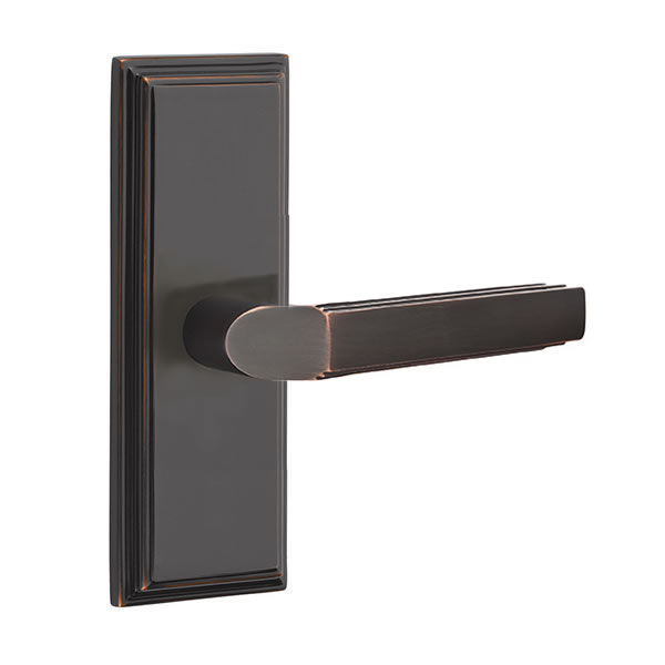 Emtek Milano Lever with 7 Inch Wilshire Sideplate