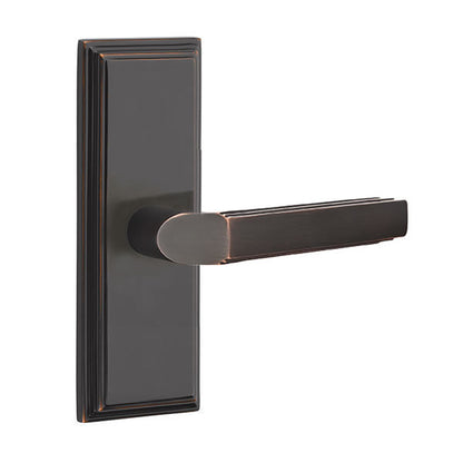 Emtek Milano Lever with 7 Inch Wilshire Sideplate