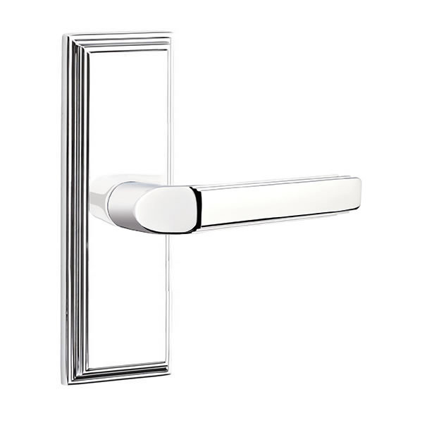Emtek Milano Lever with 7 Inch Wilshire Sideplate