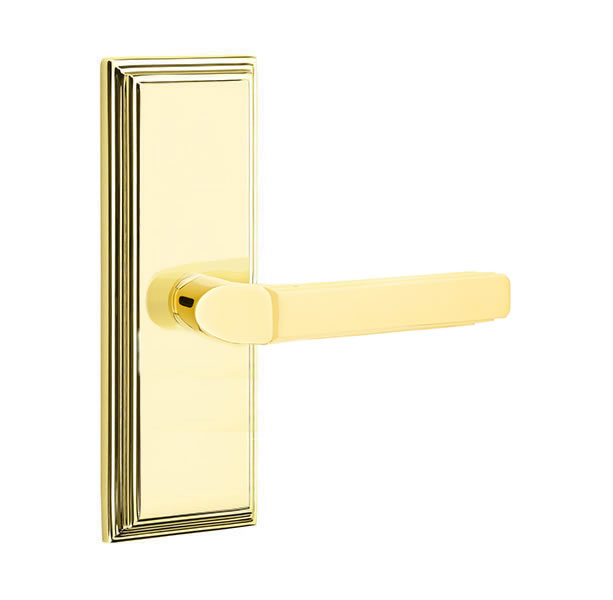 Emtek Milano Lever with 7 Inch Wilshire Sideplate