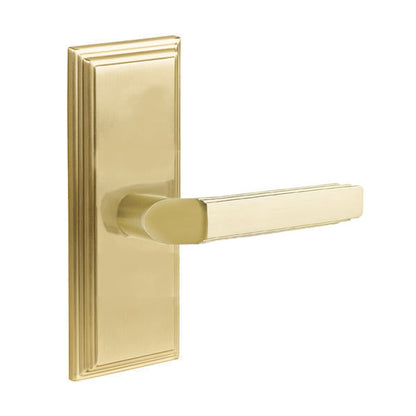 Emtek Milano Lever with 7 Inch Wilshire Sideplate