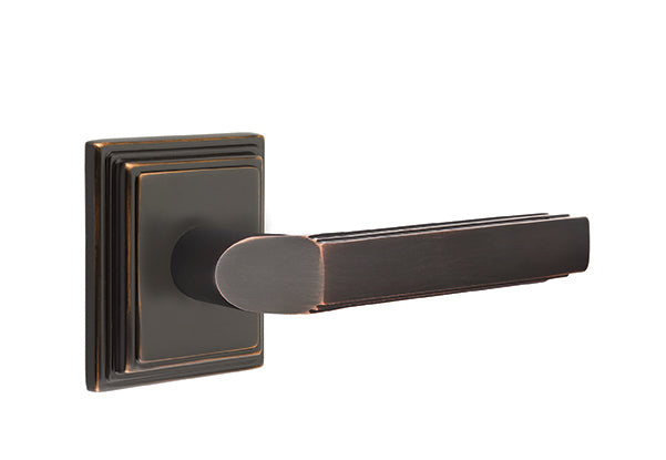 Emtek Milano Lever Oil Rubbed Bronze-Wilshire Rosette