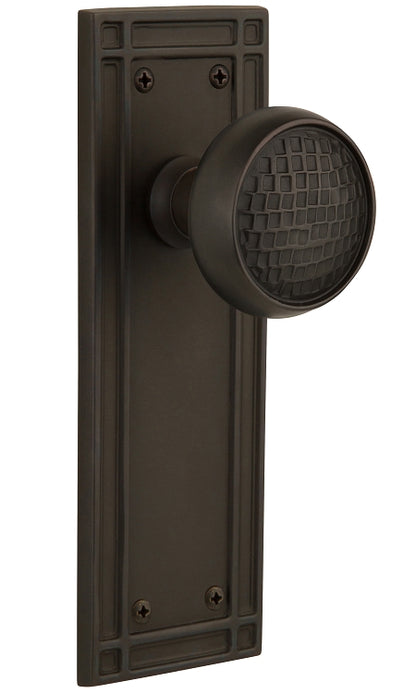 Nostalgic Warehouse Craftsman Knob with Mission Plate - Oil rubbed bronze ( All Mortise Come W/ Keyhole )