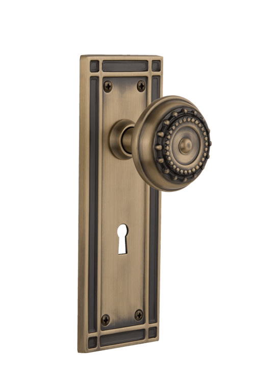 Nostalgic Warehouse Meadows Knob with Mission Plate ( All Mortise Come W/ Keyhole )