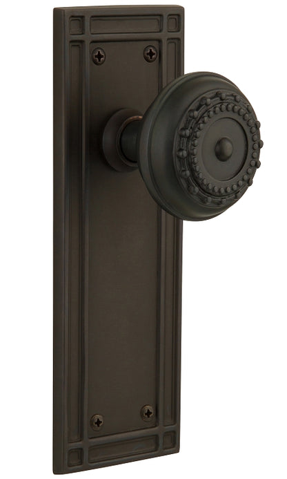 Nostalgic Warehouse Meadows Knob with Mission Plate - Oil rubbed bronze ( All Mortise Come W/ Keyhole )