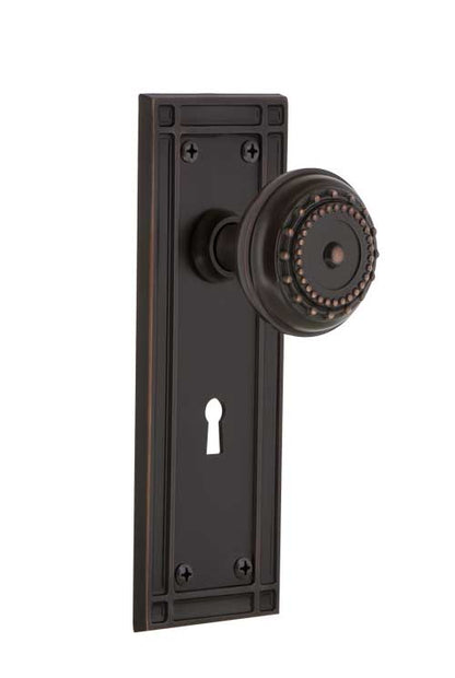 Nostalgic Warehouse Meadows Knob with Mission Plate - Timeless Bronze