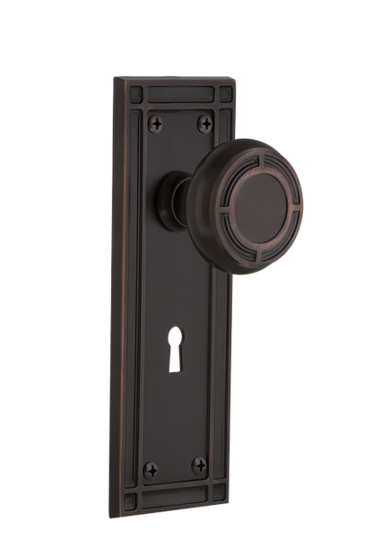 Nostalgic Warehouse Mission Knob with Mission Plate - Timeless Bronze