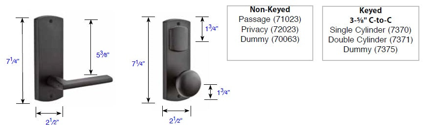 Emtek Rectangular Sideplate Measurements