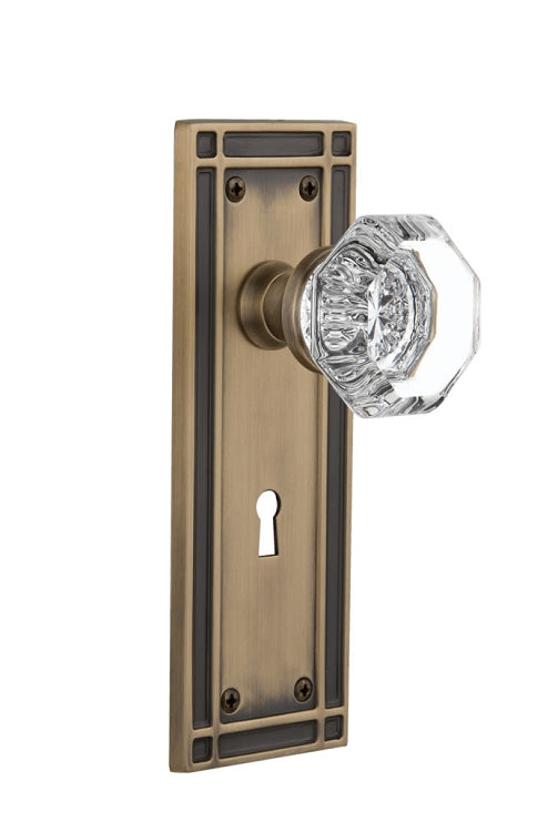 Nostalgic Warehouse Waldorf Knob with Mission Plate ( All Mortise Come W/ Keyhole )