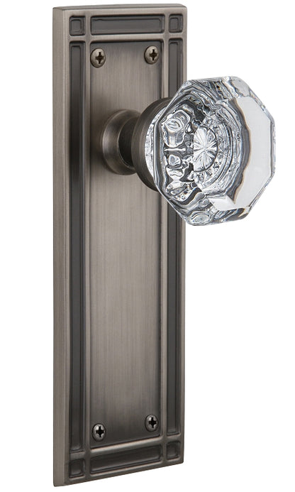 Nostalgic Warehouse Waldorf Knob with Mission Plate - Antique pewter ( All Mortise Come W/ Keyhole )