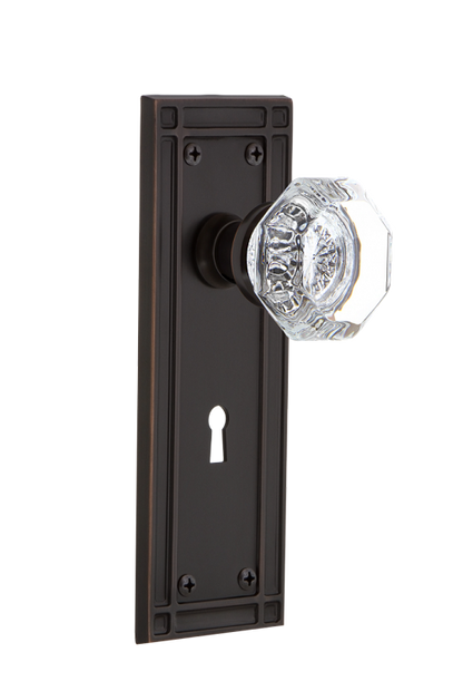 Nostalgic Warehouse Waldorf Knob with Mission Plate - Timeless Bronze
