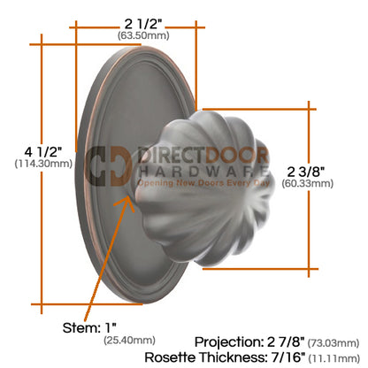 Emtek Melon Knob Specs Oval Rosette