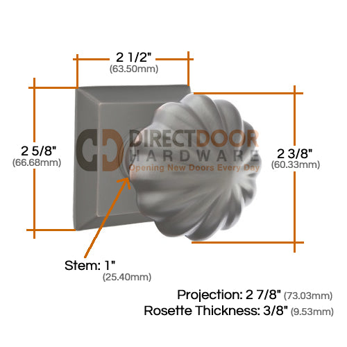 Emtek Melon Knob Specs Quincy Rosette