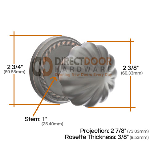 Emtek Melon Knob Specs Rope Rosette
