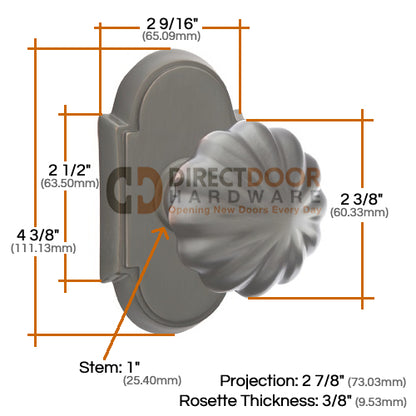 Emtek Melon Knob Specs #8 Rosette