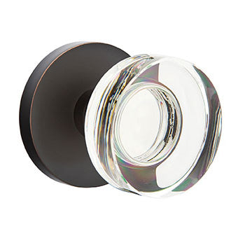 Emtek Disc Crystal Knob with Disk Rosette - Oil Rubbed Bronze