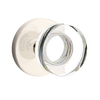Emtek Disc Crystal Knob with Disk Rosette - Polished Nickel