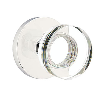 Emtek Disc Crystal Knob with Disk Rosette - Polished Chrome