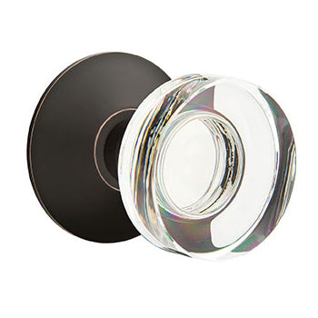 Emtek Disc Crystal Knob with Modern Rosette - Oil Rubbed Bronze