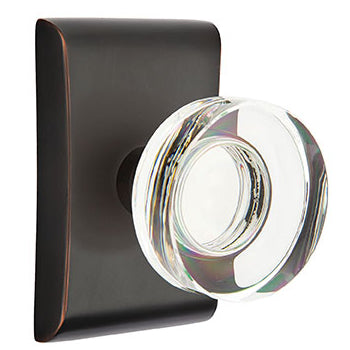 Emtek Disc Crystal Knob with Neos Rosette - Oil Rubbed Bronze