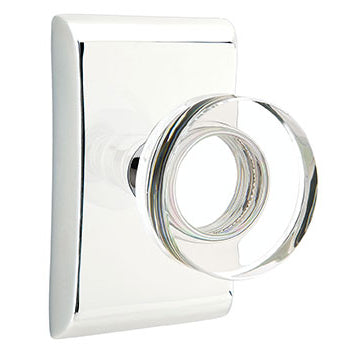 Emtek Disc Crystal Knob with Neos Rosette - Polished Chrome