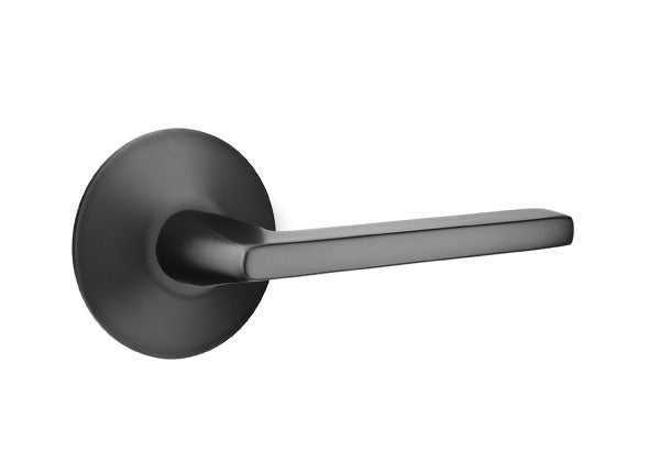 Emtek Brass Helios Lever Flat Black-Modern Rosette