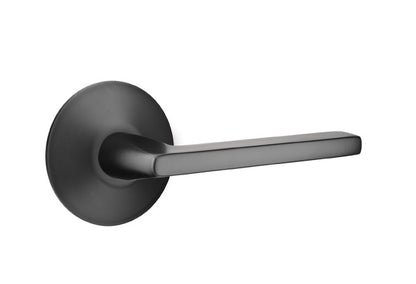 Emtek Brass Helios Lever Flat Black-Modern Rosette
