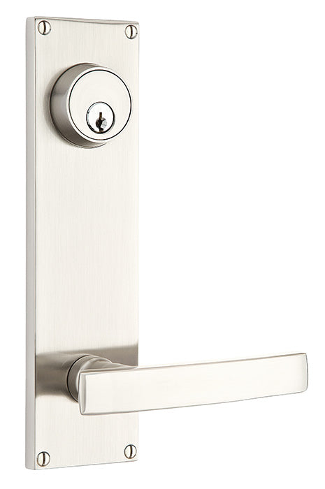 Emtek Modern Keyed Sideplate - Geneva Lever - Satin Nickel