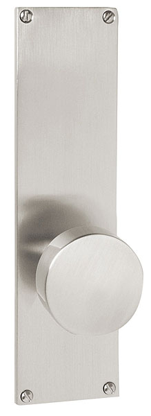 Emtek Modern Sideplate Lock - Round Knob - Satin Nickel