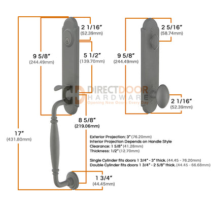 Emtek Normandy Monolithic Handleset