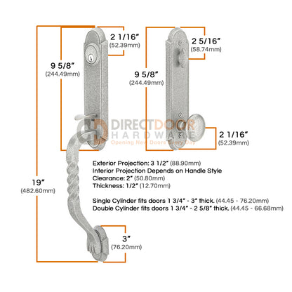 Emtek Wrought Steel San Carlos Monolithic Handleset
