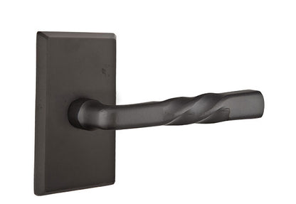 Emtek Sandcast Bronze Montrose Door Lever with Style 3 Rosette