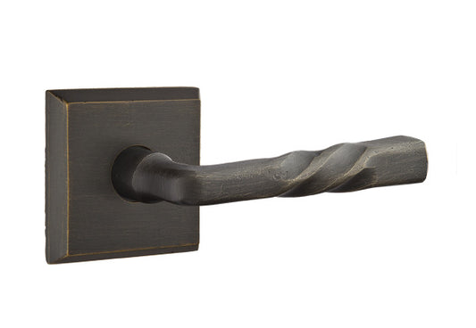 Emtek Sandcast Bronze Montrose Lever - Style 6 Rosette - Medium Bronze