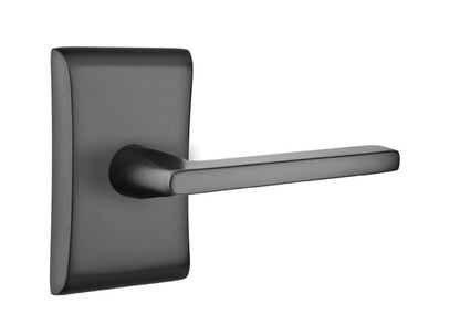 Emtek Brass Helios Lever Flat Black-Neos Rosette