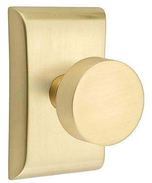 Emtek Modern Round Door Knob with Neos Rosette