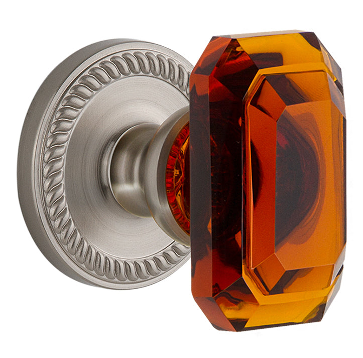 Grandeur Newport Rosette with Baguette Amber Knob